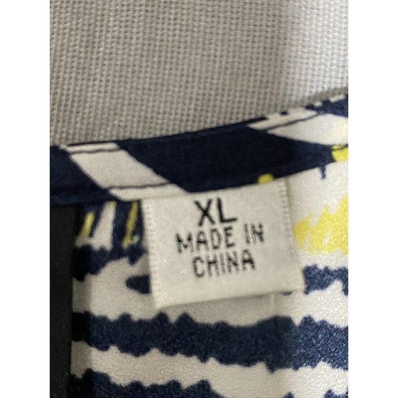 Bob Mackie Women’s Cardigan And Tank Set Navy Blue Zebra 2-piece Artsy Size Xl - Picture 7 of 15